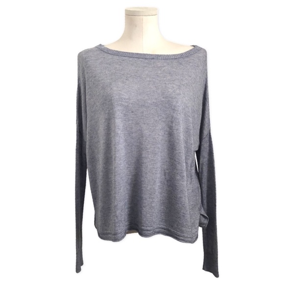 LINE the Label Loose Boxy Cashmere Blend Grey Long Sleeve Top Size XS - Picture 1 of 7